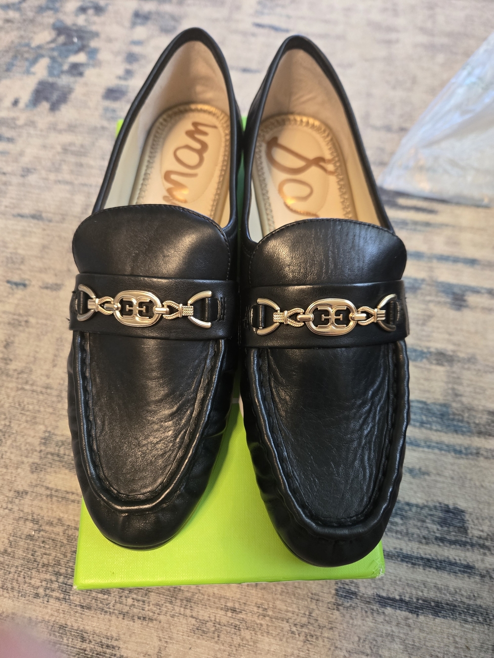 Sam Edelman Black Leather Bit Loafers